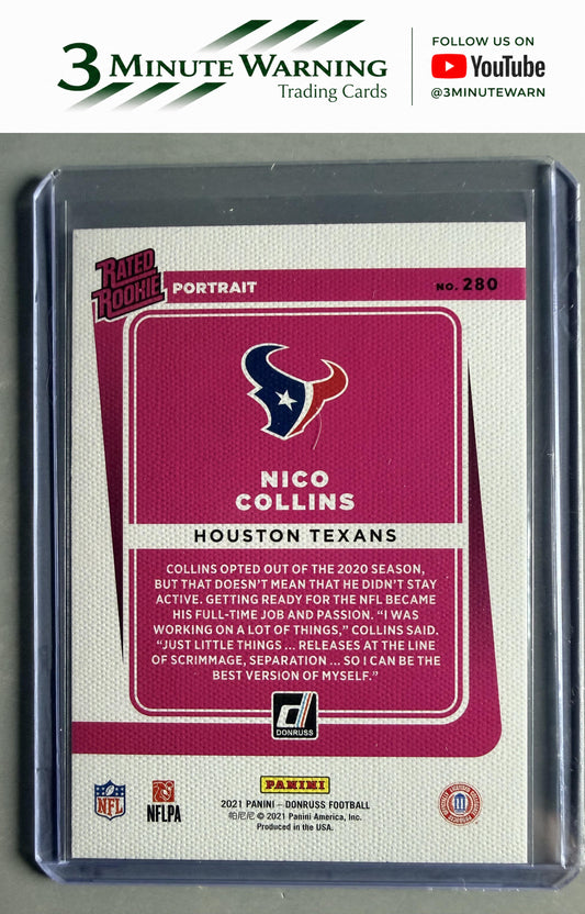 2021 Donruss #280 Nico Collins Rated Rookies Portrait