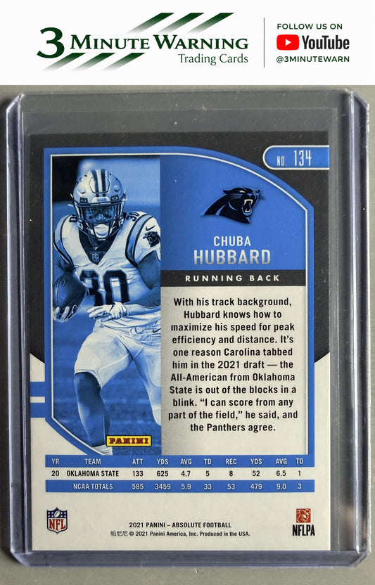 2021 Panini Absolute #134 Chuba Hubbard Retail
