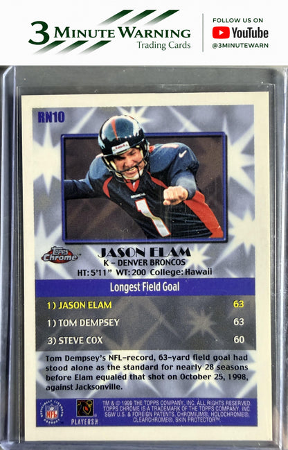 1999 Topps Chrome #RN10 Jason Elam Record Numbers