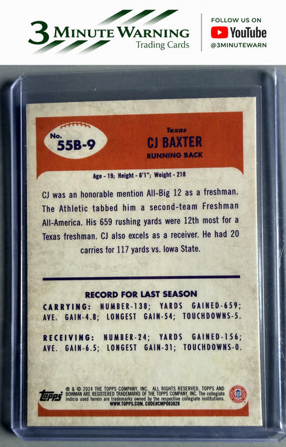2024 Bowman University Chrome #55B-9 CJ Baxter 1955 Bowman Football