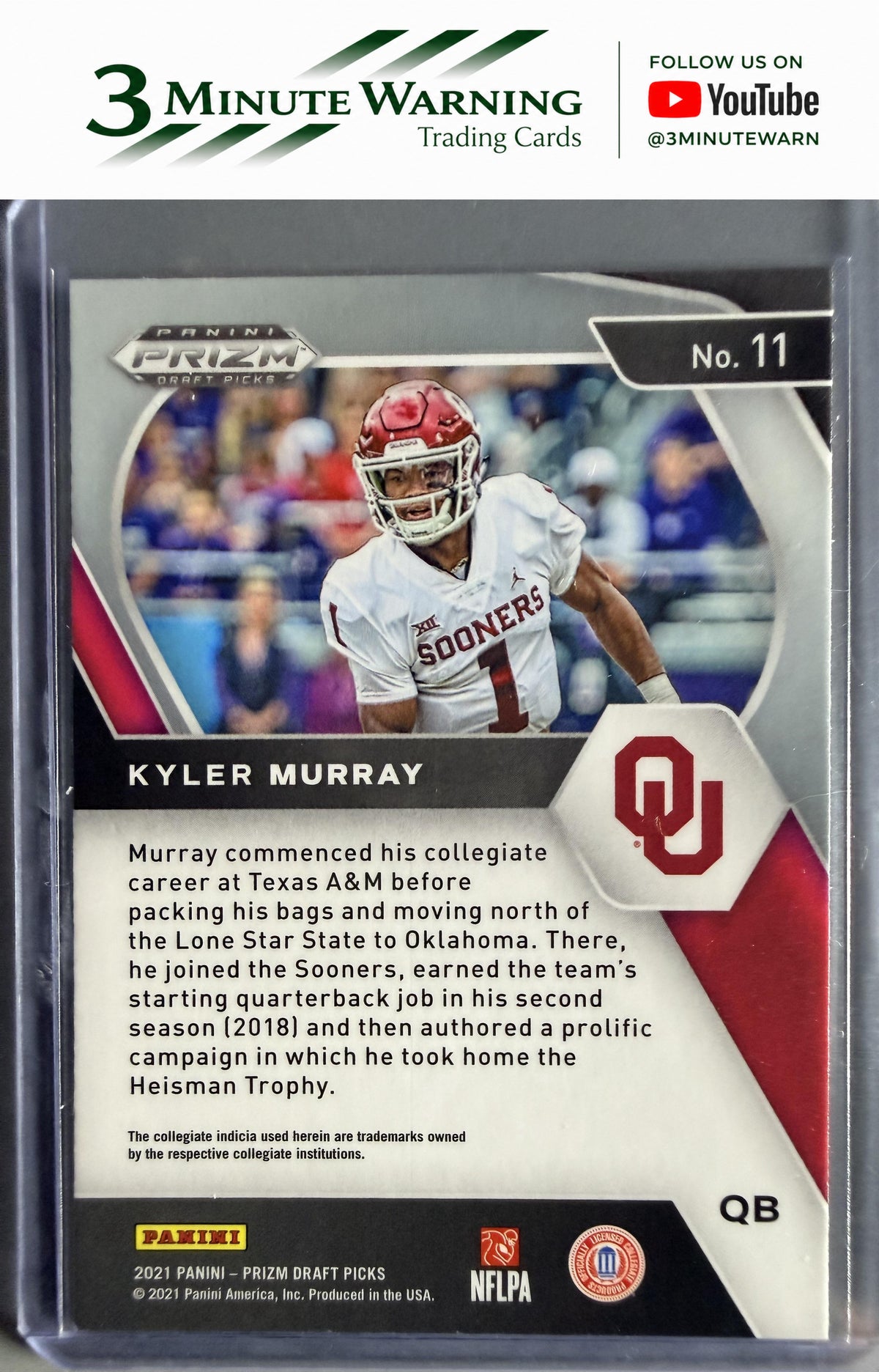 2021 Panini Prizm Draft Picks Collegiate #11 Kyler Murray