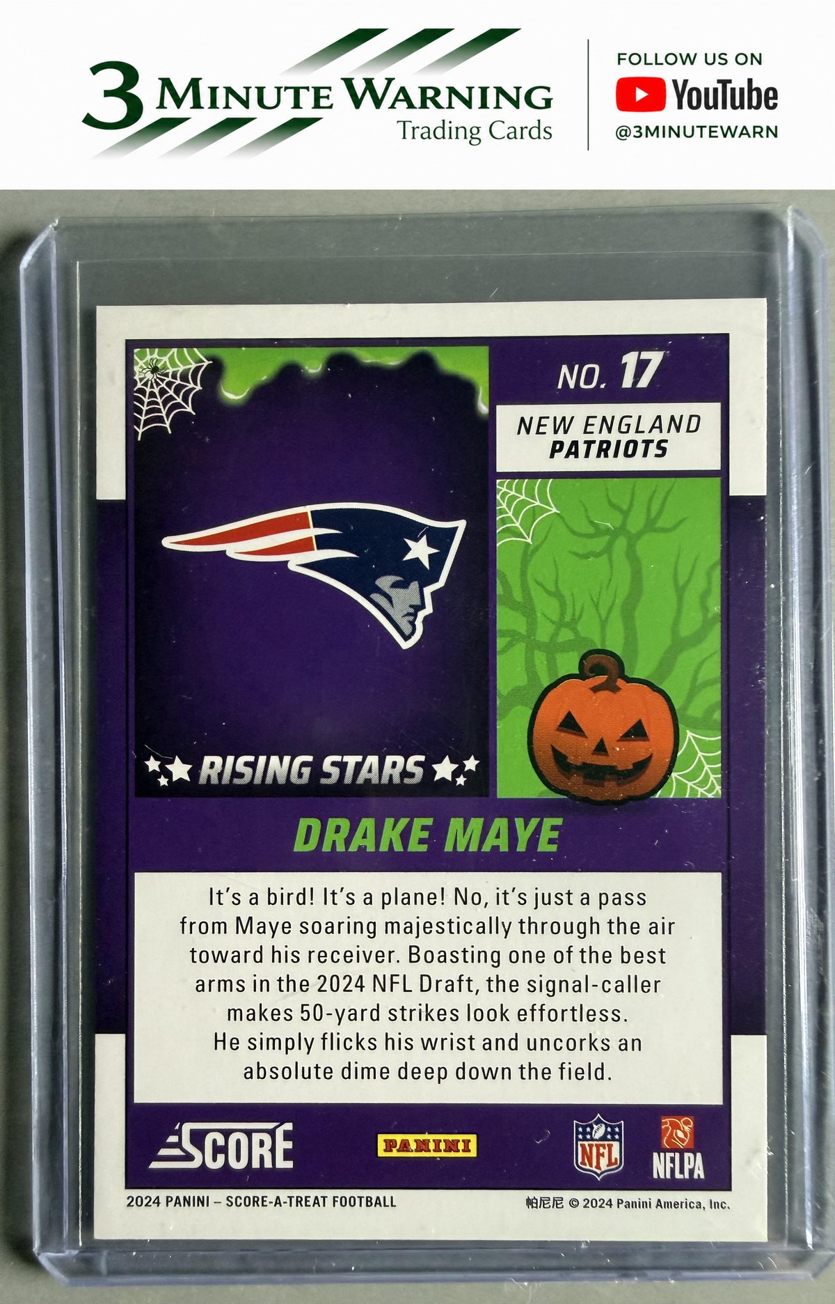 2024 Score-A-Treat #17 Drake Maye Rising Stars Orange Pumpkin