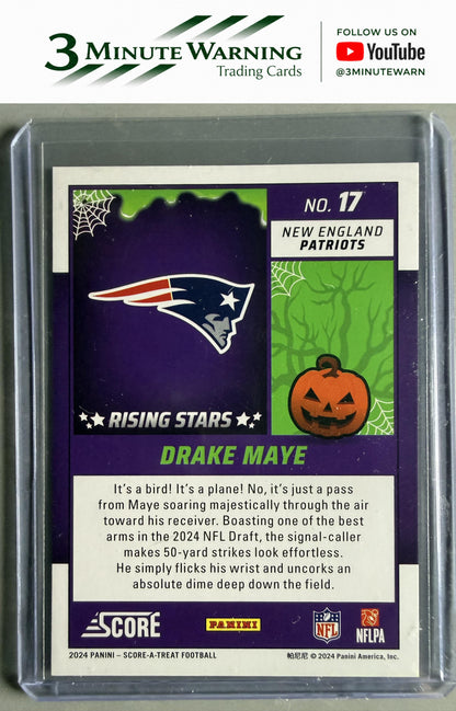 2024 Score-A-Treat #17 Drake Maye Rising Stars Orange Pumpkin