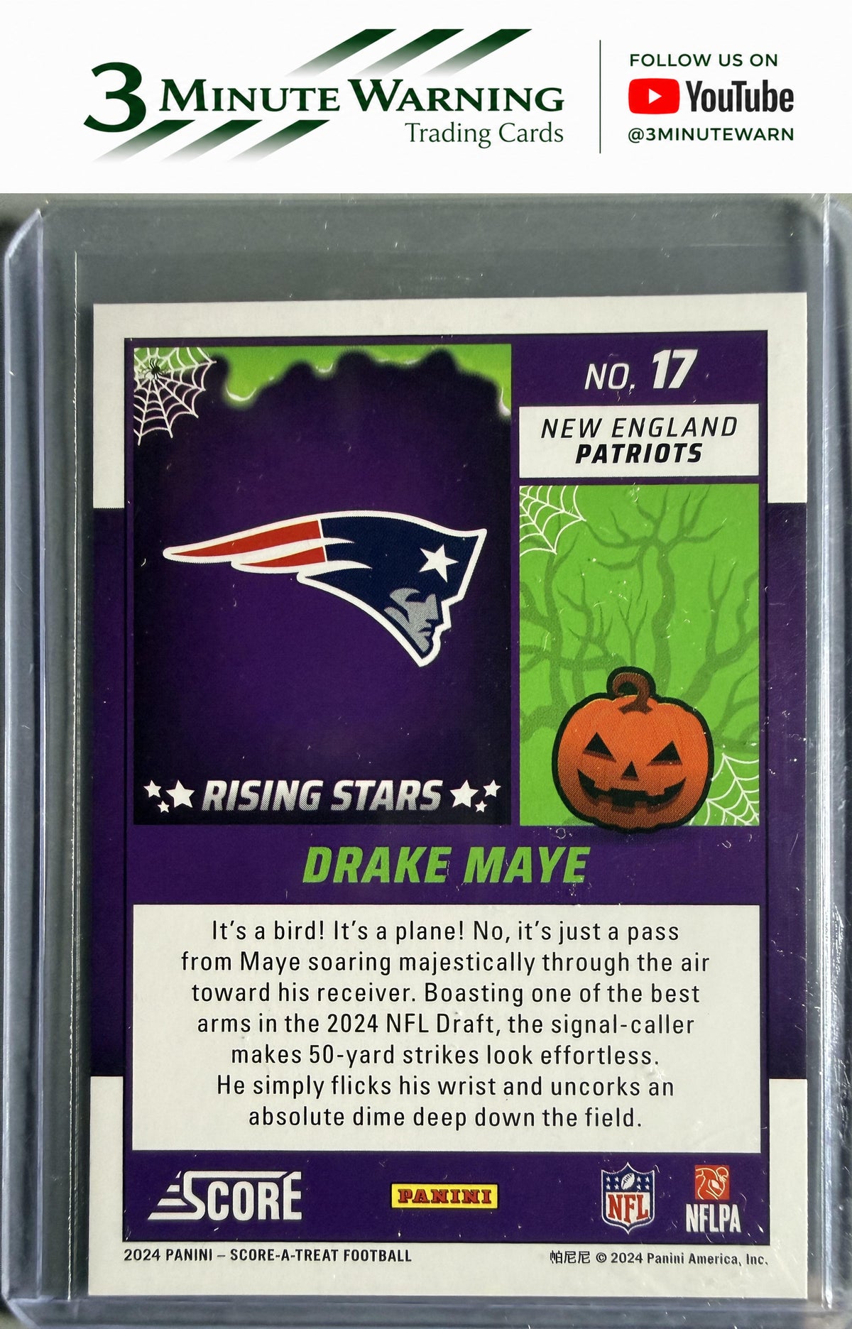 2024 Score-A-Treat #17 Drake Maye Rising Stars Orange Pumpkin