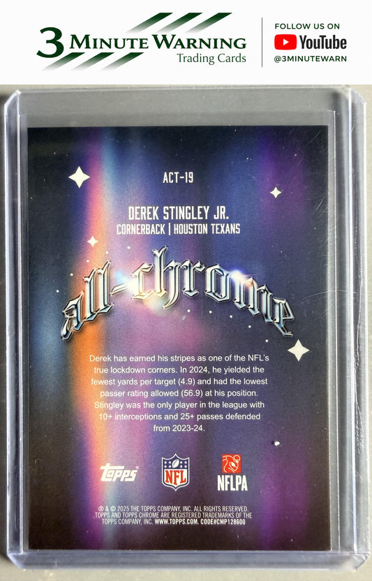 2025 Topps Chrome #ACT-19 Derek Stingley Jr. All Chrome Team