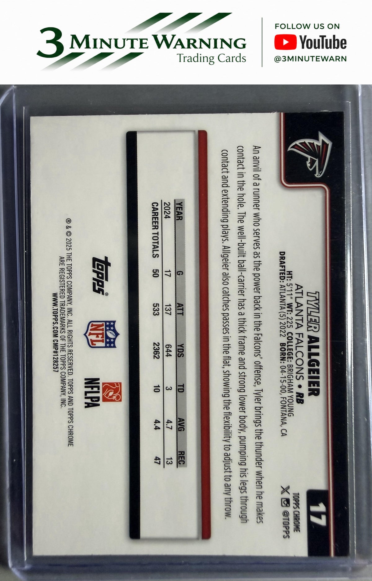 2025 Topps Chrome #17 Tyler Allgeier