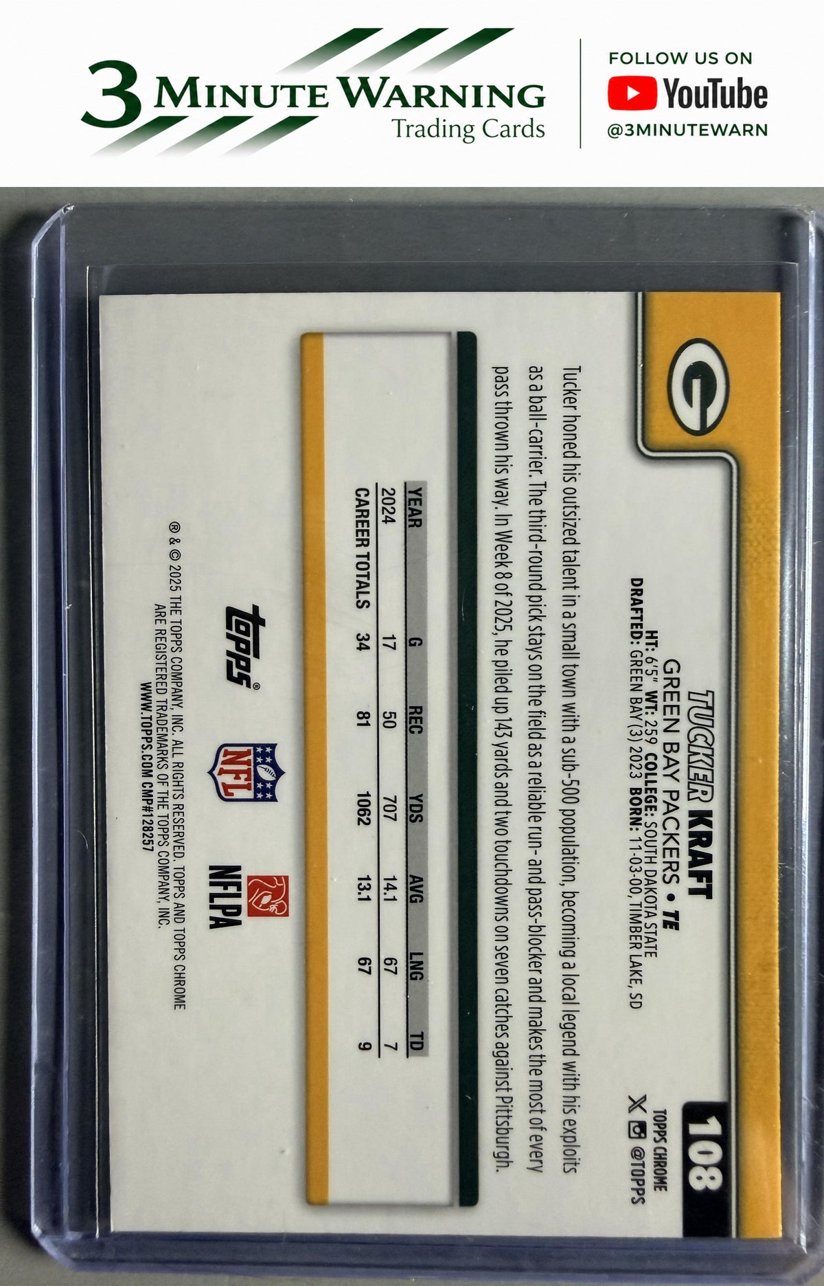 2025 Topps Chrome #108 Tucker Kraft