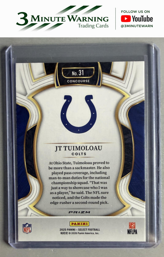 2025 Panini Select #31 JT Tuimoloau Pink Prizm Shock