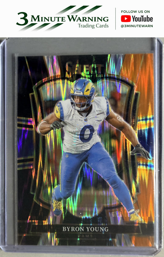2025 Panini Select #121 Byron Young Black and Orange Prizm Shock