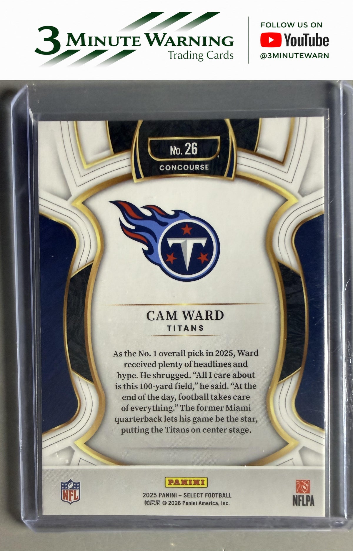 2025 Panini Select #26 Cam Ward