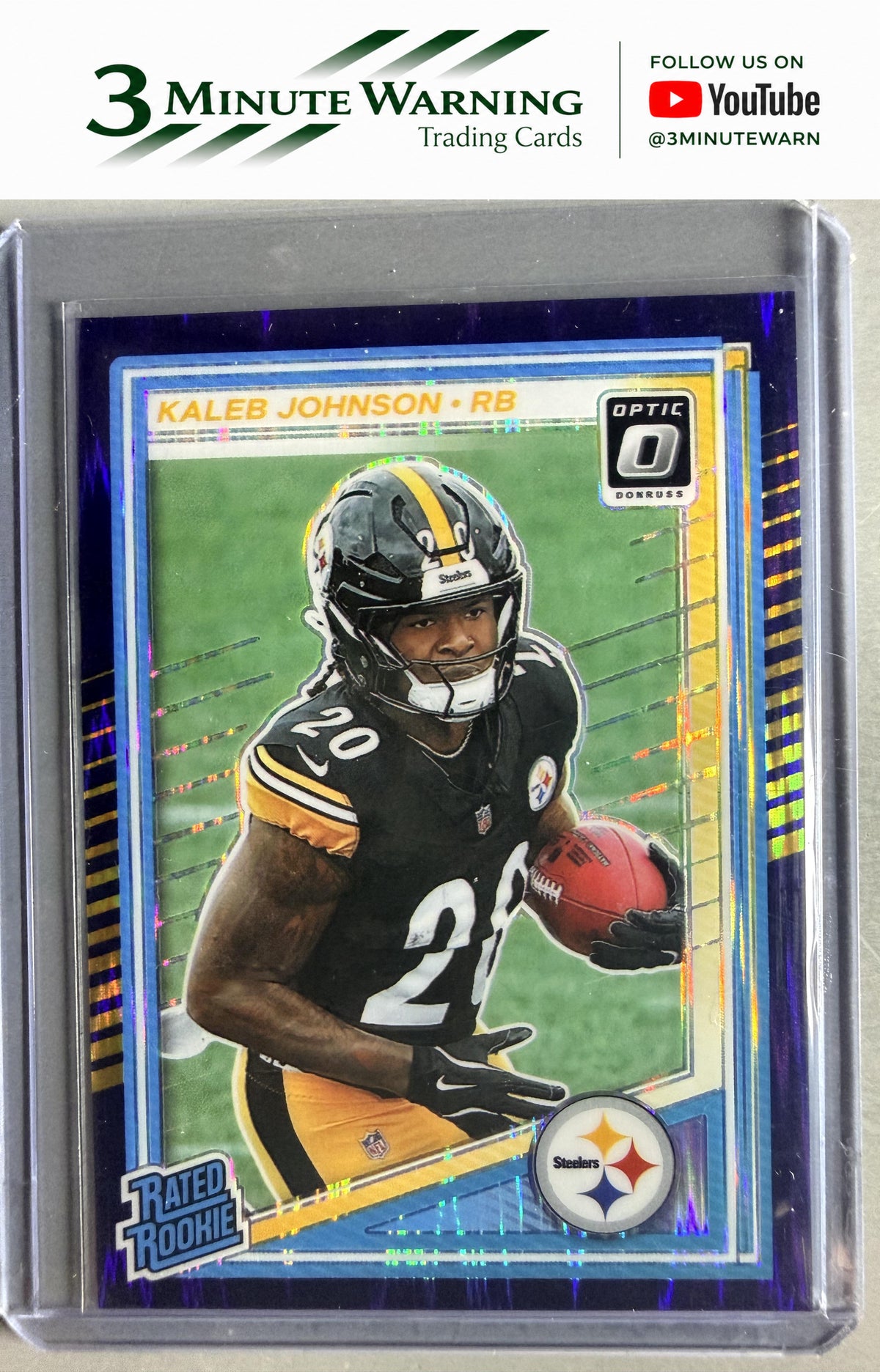 2025 Donruss Optic #232 Kaleb Johnson Purple Shock