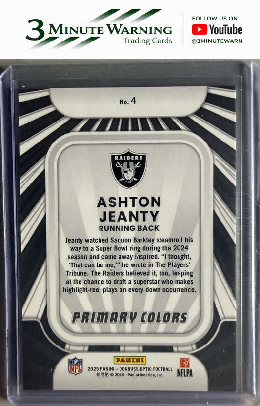 2025 Donruss Optic #4 Ashton Jeanty Rookie Primary Colors