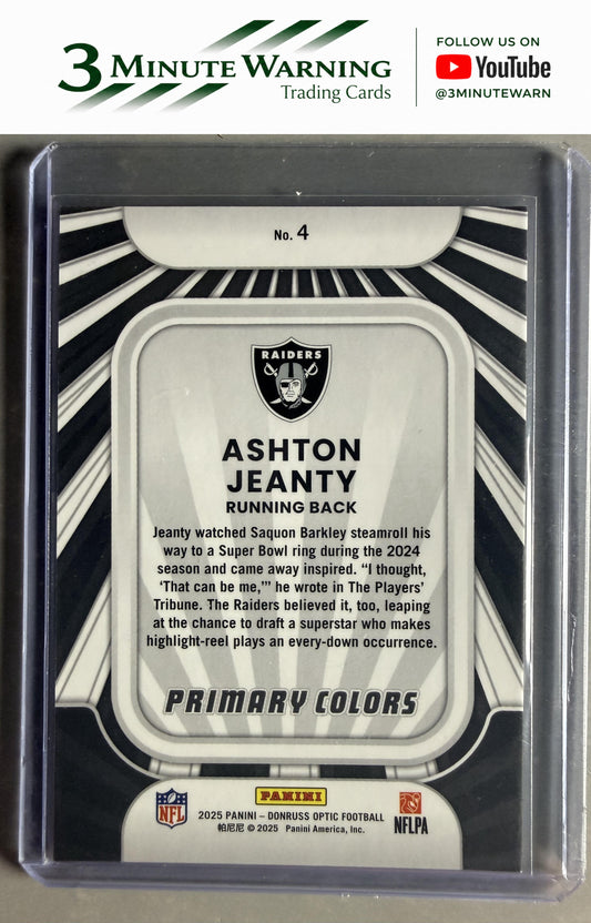 2025 Donruss Optic #4 Ashton Jeanty Rookie Primary Colors