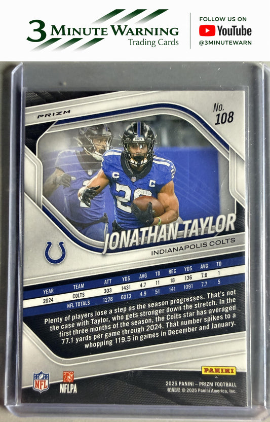 2025 Panini Prizm #108 Jonathan Taylor Neon Green Pulsar