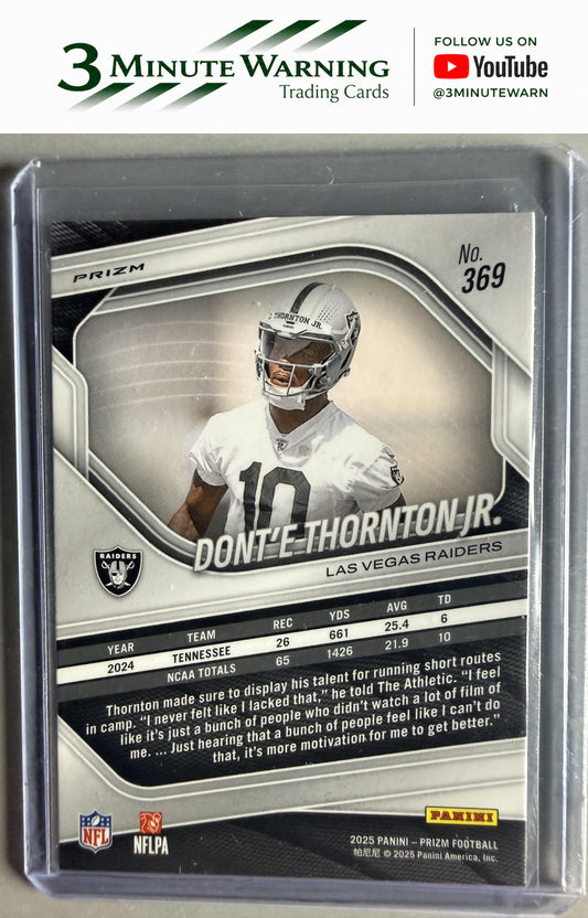 2025 Panini Prizm #369 Dont'e Thornton Jr. Lazer