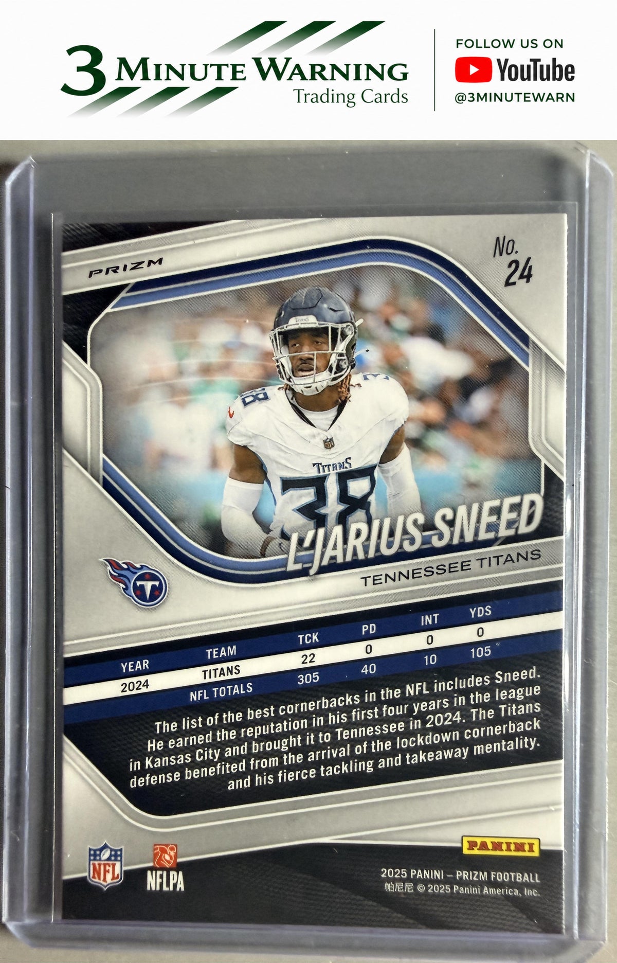 2025 Panini Prizm #24 L'Jarius Sneed Silver