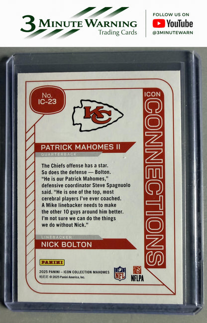 2025 Panini Authentically Mahomes  #IC-23 Patrick Mahomes II / Nick Bolton