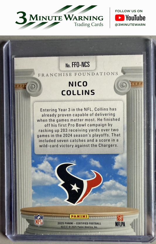 2025 Panini Certified #FFO-NCS Nico Collins Franchise Foundations