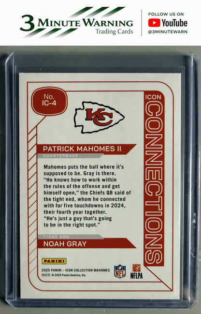 2025 Panini Authentically Mahomes  #IC-4 Patrick Mahomes II / Noah Gray