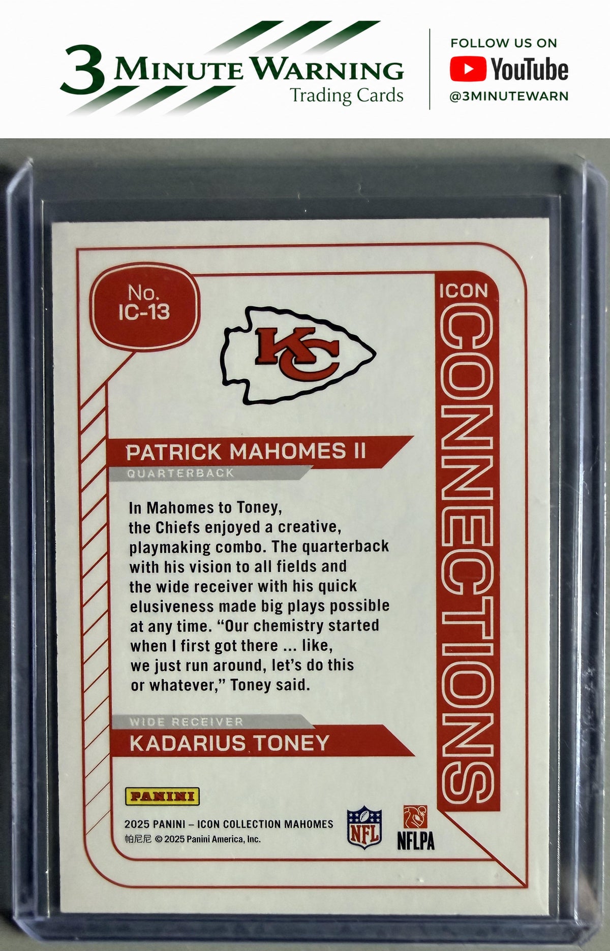 2025 Panini Authentically Mahomes  #IC-13 Patrick Mahomes II / Kadarius Toney