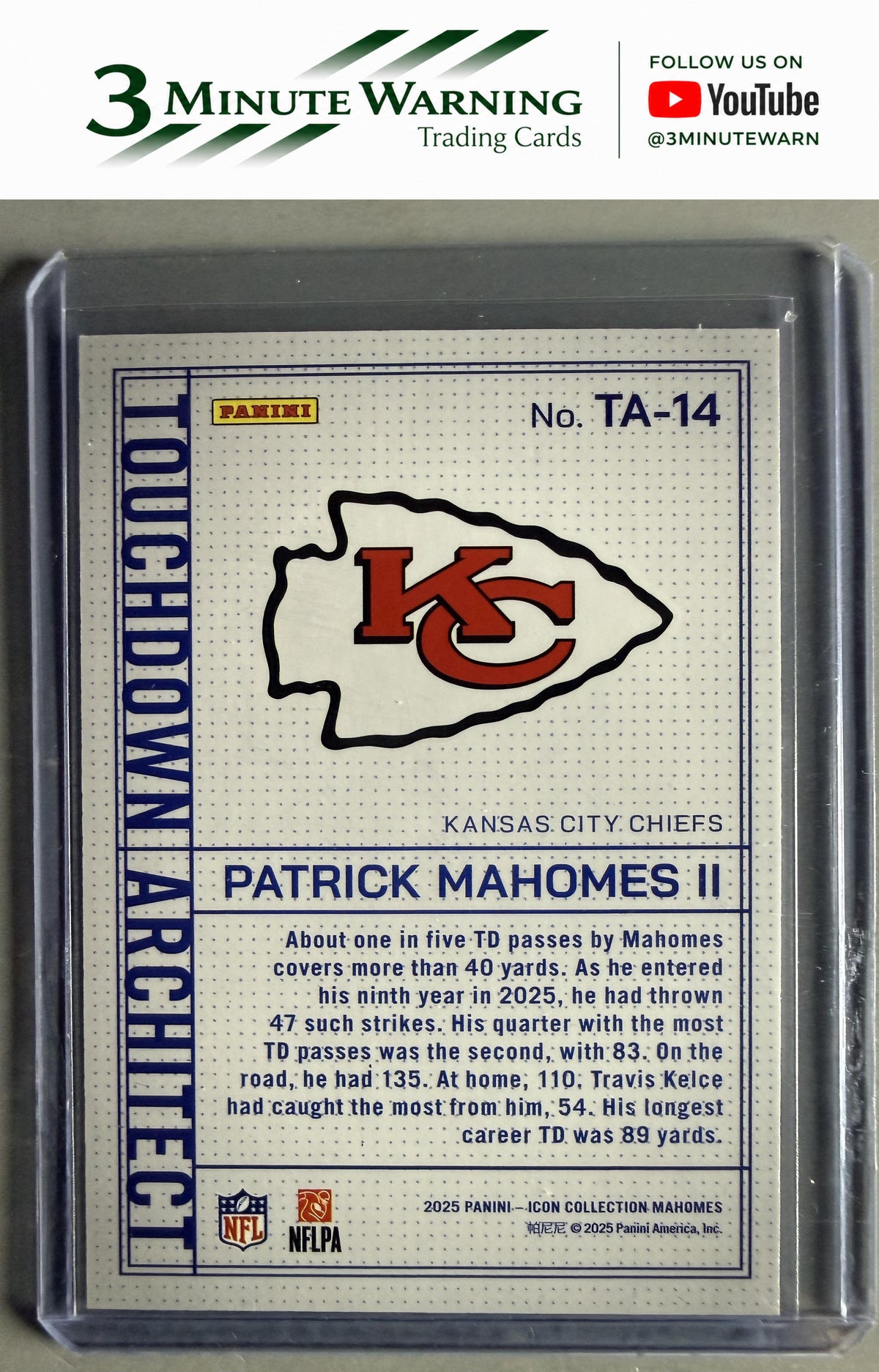 2025 Panini Authentically Mahomes Icon Collection -  #TA-13 Patrick Mahomes II