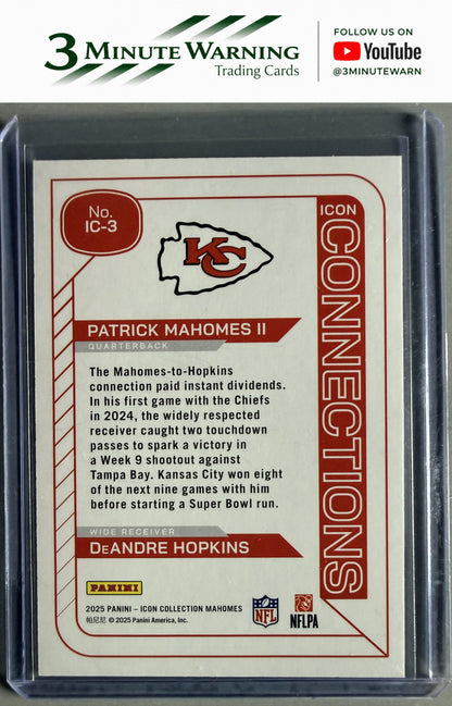 2025 Panini Authentically #IC-3 Patrick Mahomes II / DeAndre Hopkins