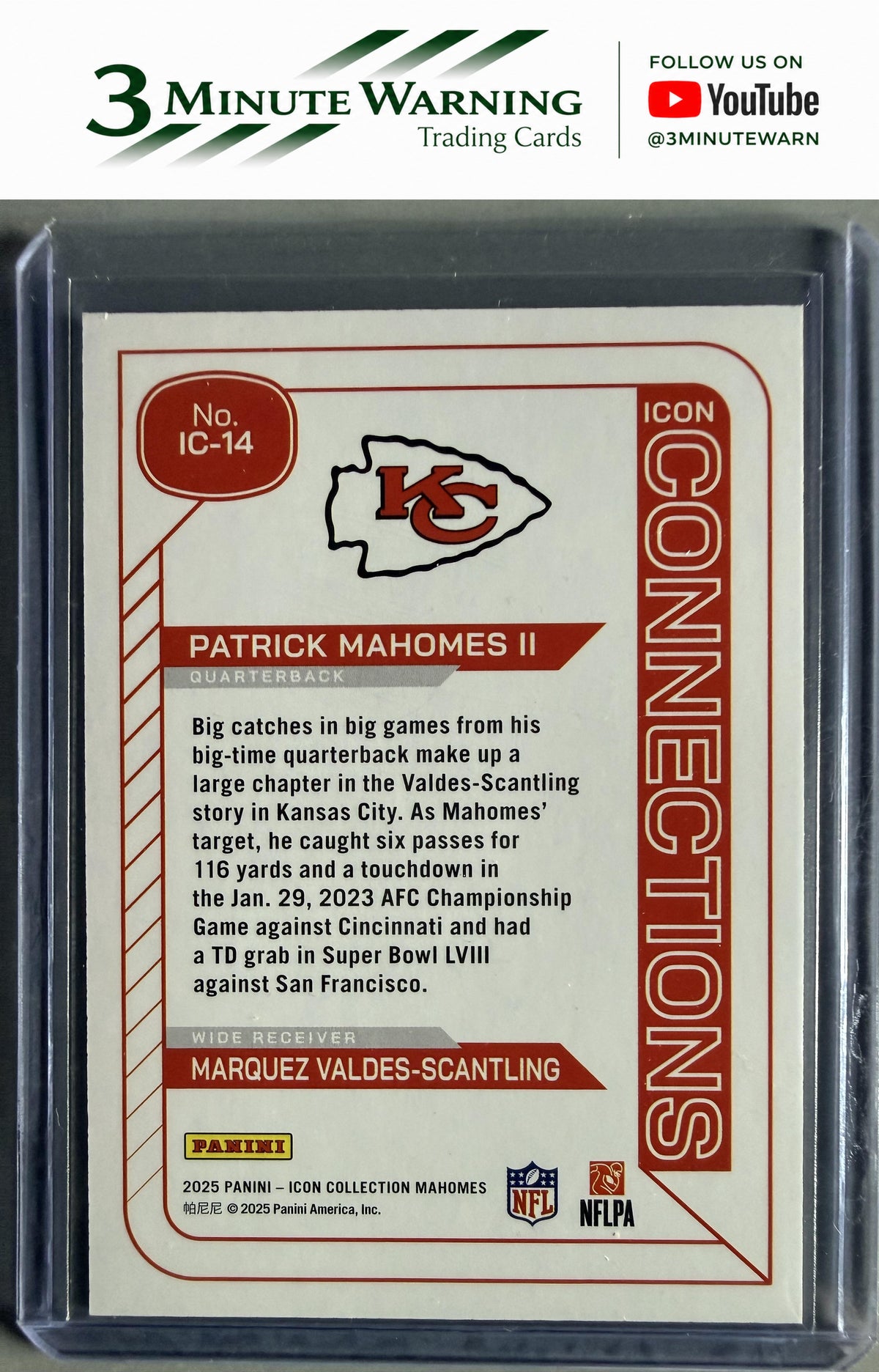 2025 Panini Authentically #IC-14 Patrick Mahomes II / Marquez Valdes-Scantling
