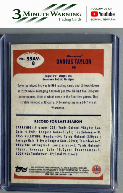 2025 Bowman University Chrome #55AV-8 Darius Taylor 1955 Bowman Football