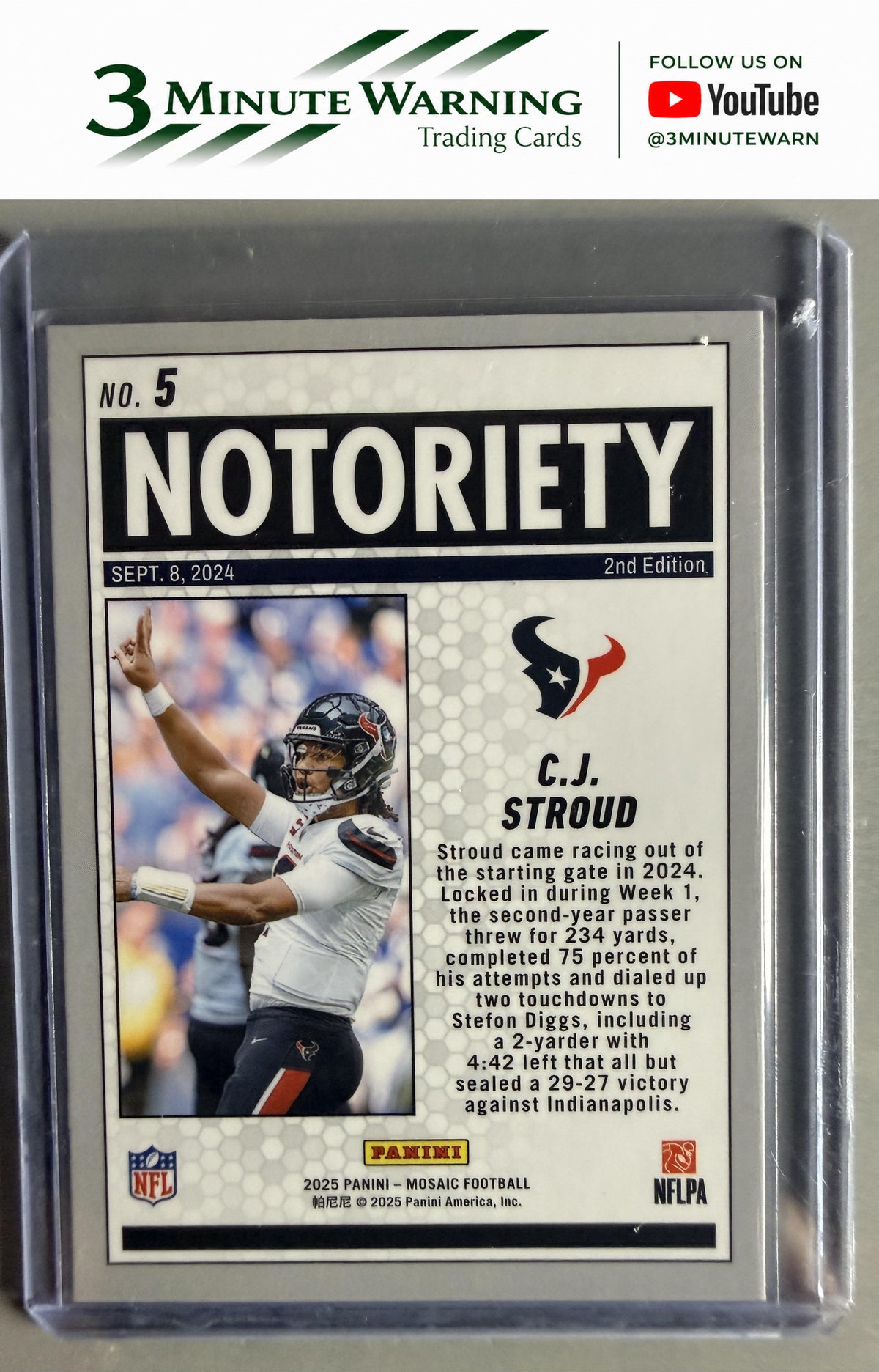 2025 Panini Mosaic #5 C.J. Stroud Notoriety