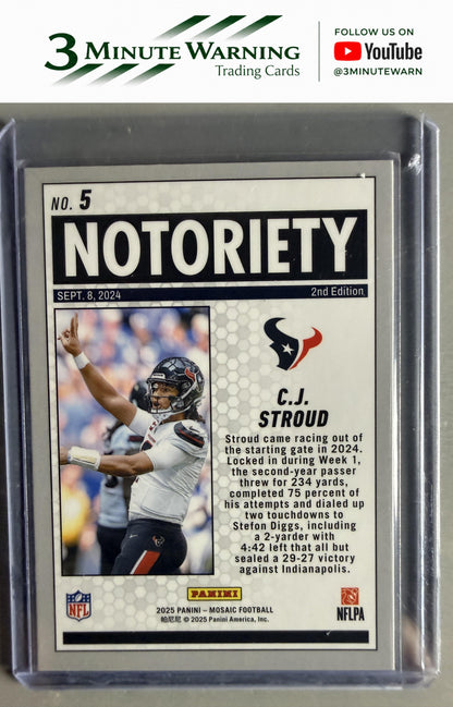 2025 Panini Mosaic #5 C.J. Stroud Notoriety