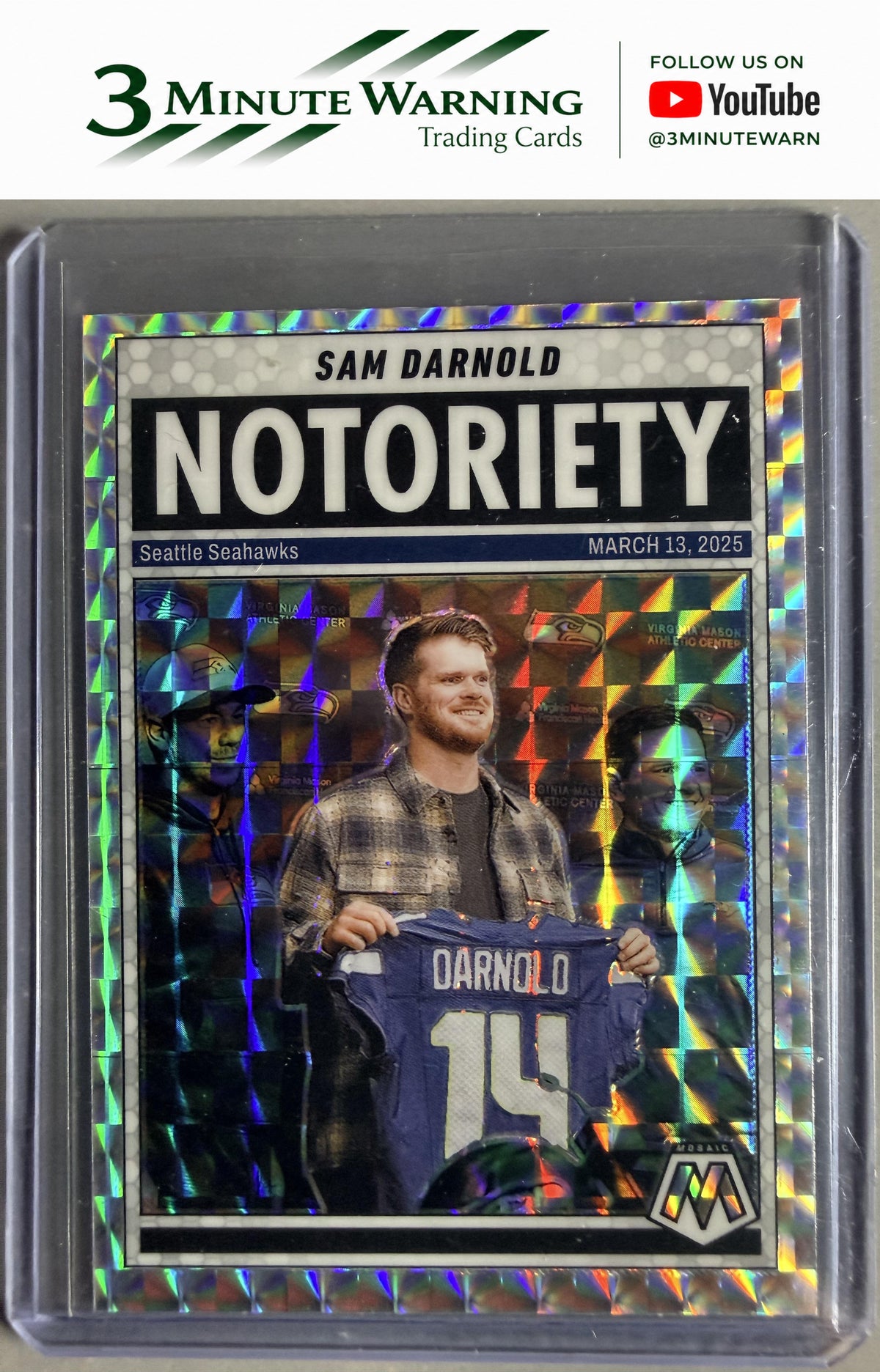 2025 Panini Mosaic #9 Sam Darnold Notoriety Mosaic