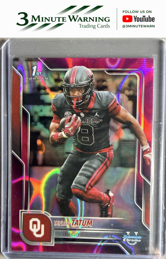 2025 Bowman University Chrome #125 Taylor Tatum Pink Lava Refractor