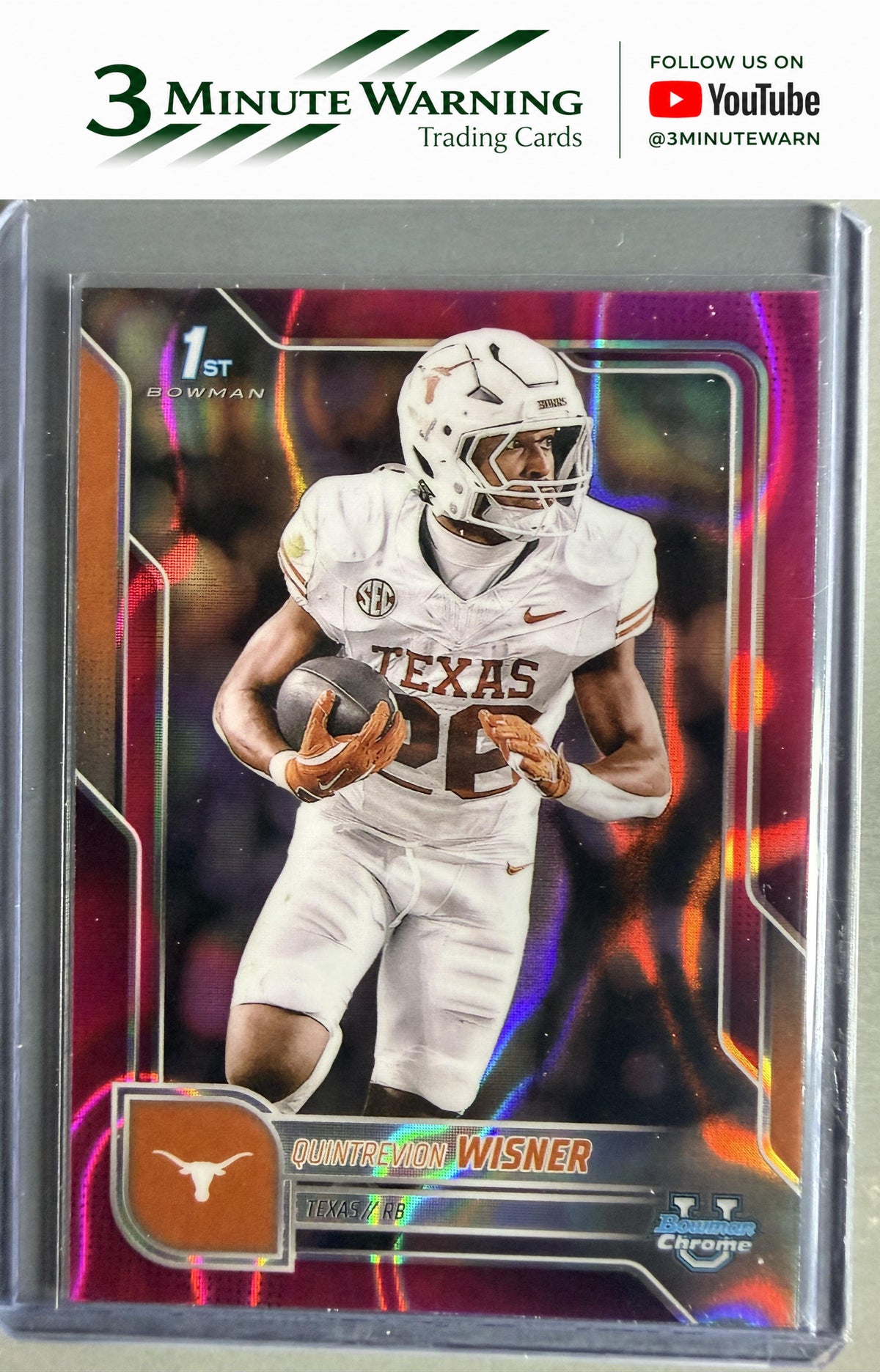 2025 Bowman University Chrome #169 Quintrevion Wisner Pink Lava Refractor