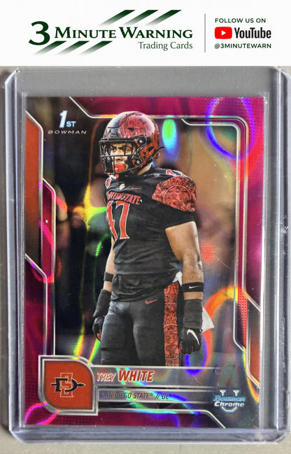 2025 Bowman University Chrome #25 Trey White Pink Lava Refractor