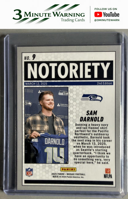 2025 Panini Mosaic #9 Sam Darnold Notoriety