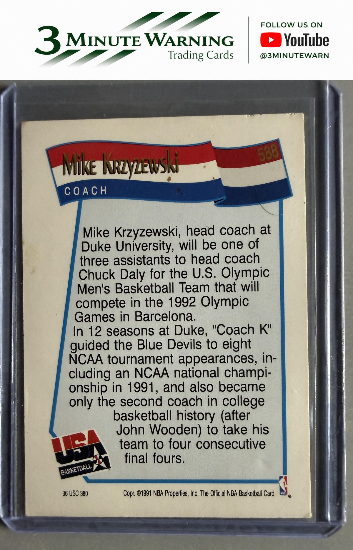 1991-92 Hoops #588 Mike Krzyzewski