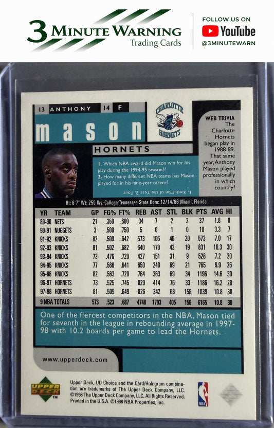 1998-99 UD Choice #13 Anthony Mason