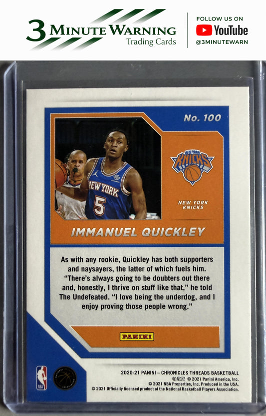 2020-21 Panini Chronicles #100 Immanuel Quickley