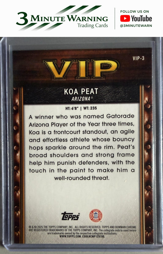 2025-26 Bowman #VIP-3 Koa Peat Very Important Prospects