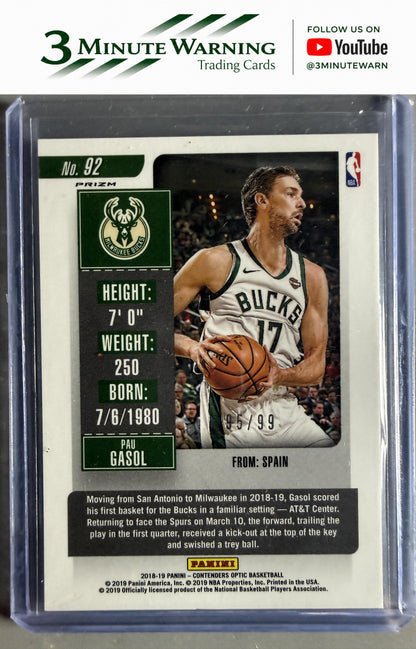 2018-19 Panini Contenders Optic #92 Pau Gasol Blue #/99