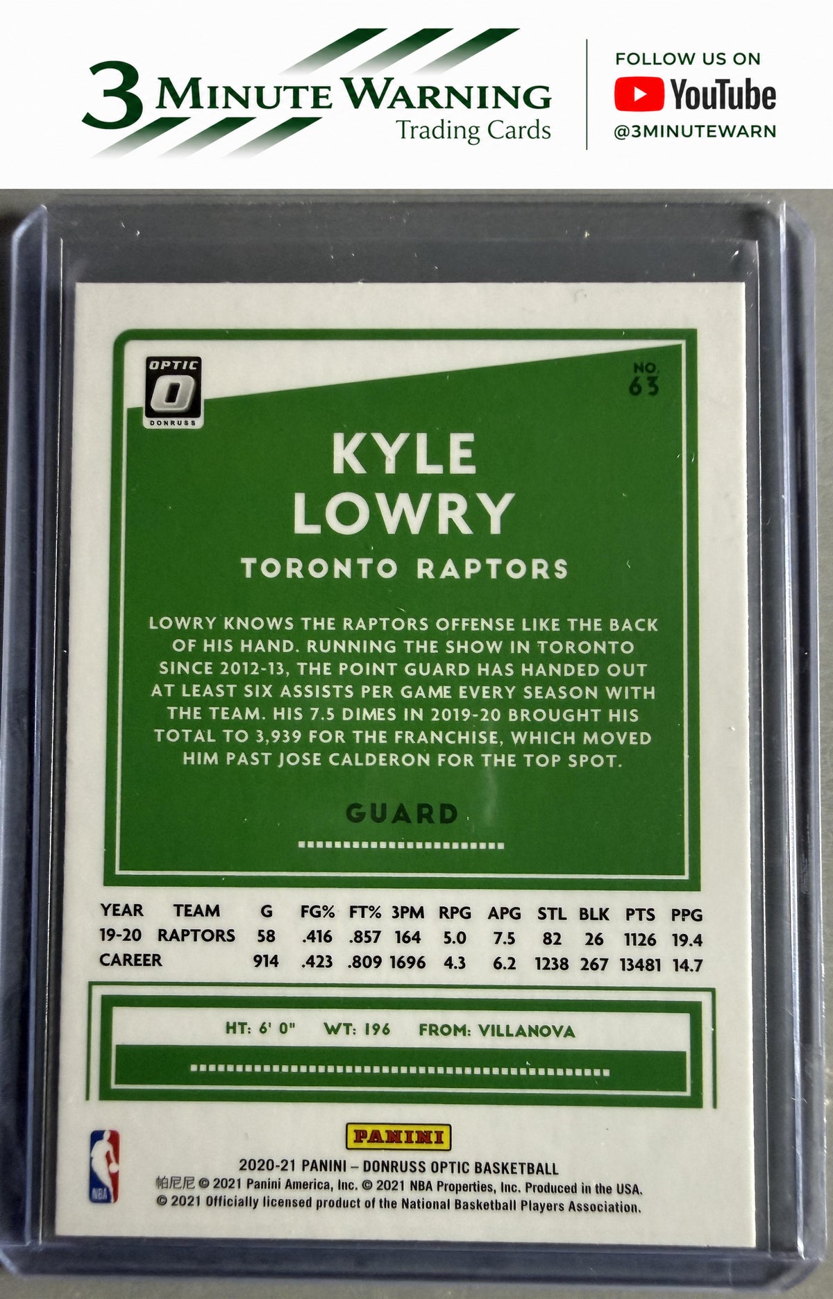2020-21 Donruss Optic #63 Kyle Lowry