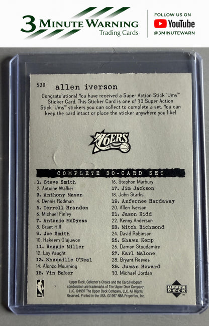 1997-98 Collector's Choice #S20 Allen Iverson Super Action Stick 'Ums