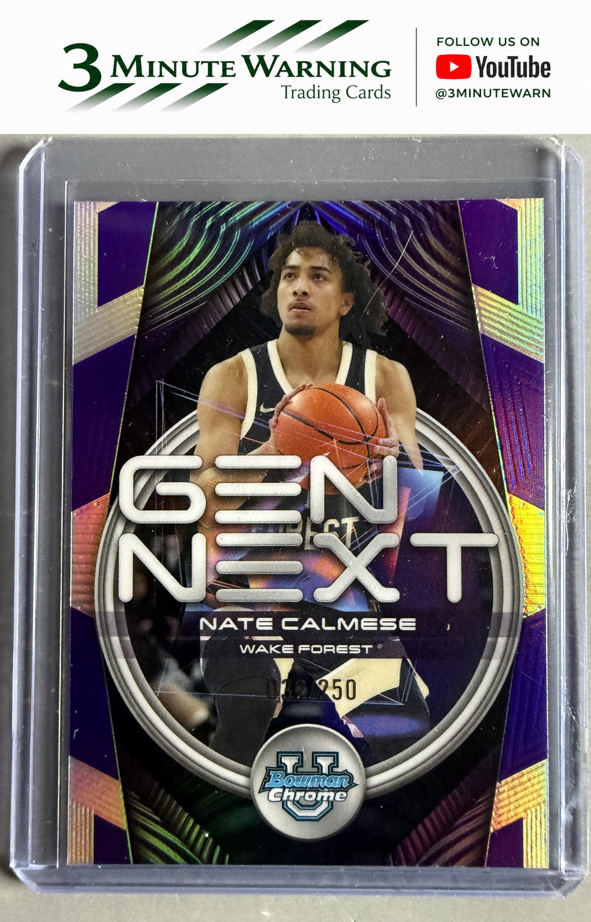 2025-26 Bowman #GN-21 Nate Calmese Gen Next Purple Refractor #/250