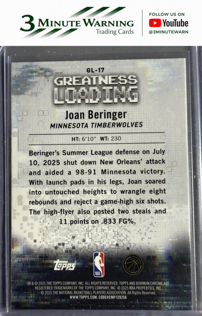 2025-26 Bowman #GL-17 Joan Beringer Greatness Loading