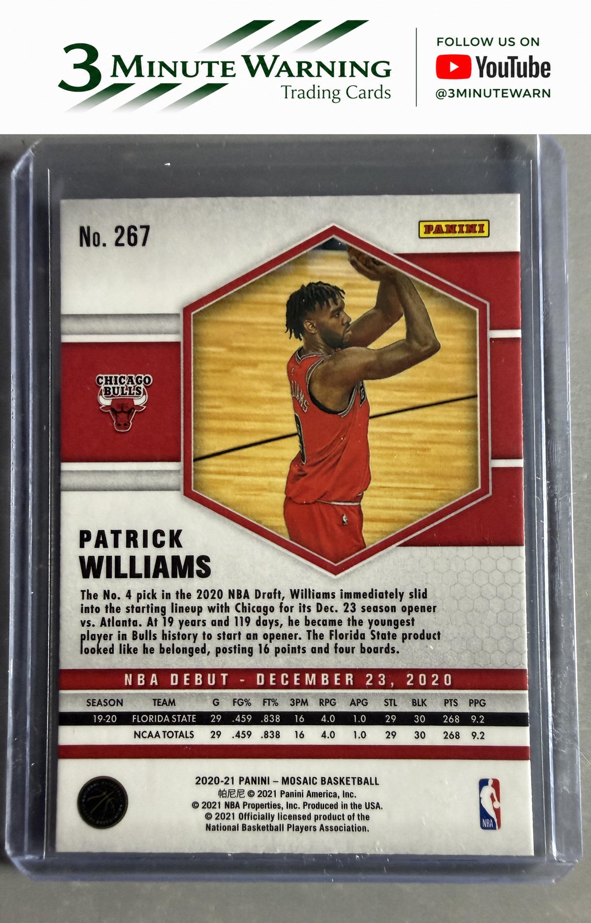 2020-21 Panini Mosaic #267 Patrick Williams