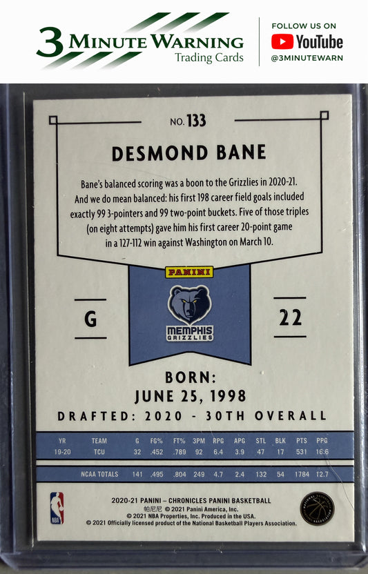 2020-21 Panini Chronicles #133 Desmond Bane Pink