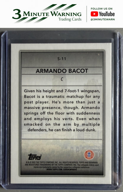 2022-23 Bowman University Chrome #S-11 Armando Bacot Skyscraping