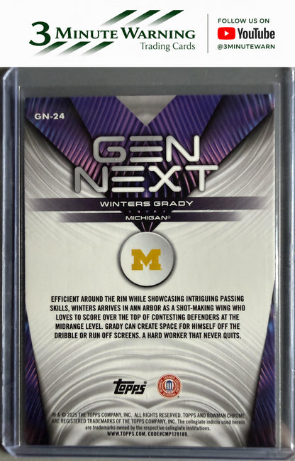 2025-26 Bowman #GN-24 Winters Grady Gen Next