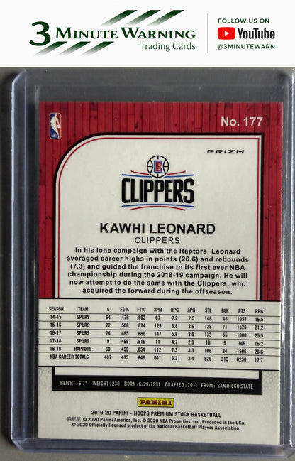 2019-20 Hoops Premium Stock #177 Kawhi Leonard Prizm Red Cracked Ice