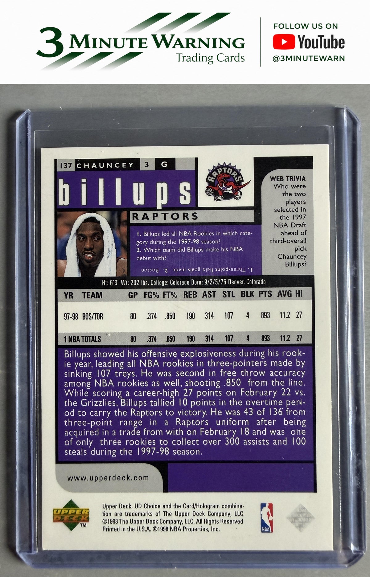 1998-99 UD Choice Preview #137 Chauncey Billups